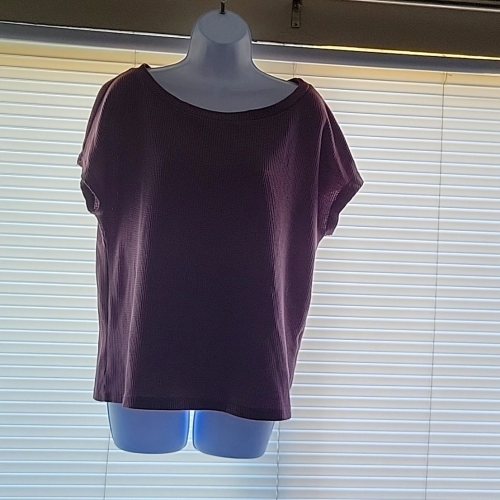 Purple shirt sleeve shirt